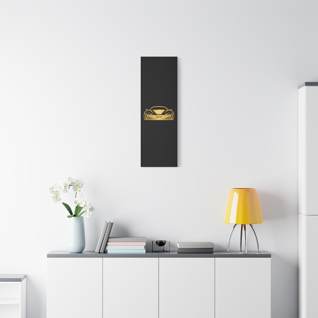 Golden Sports Car Canvas Print — Modern Automotive Wall Art
