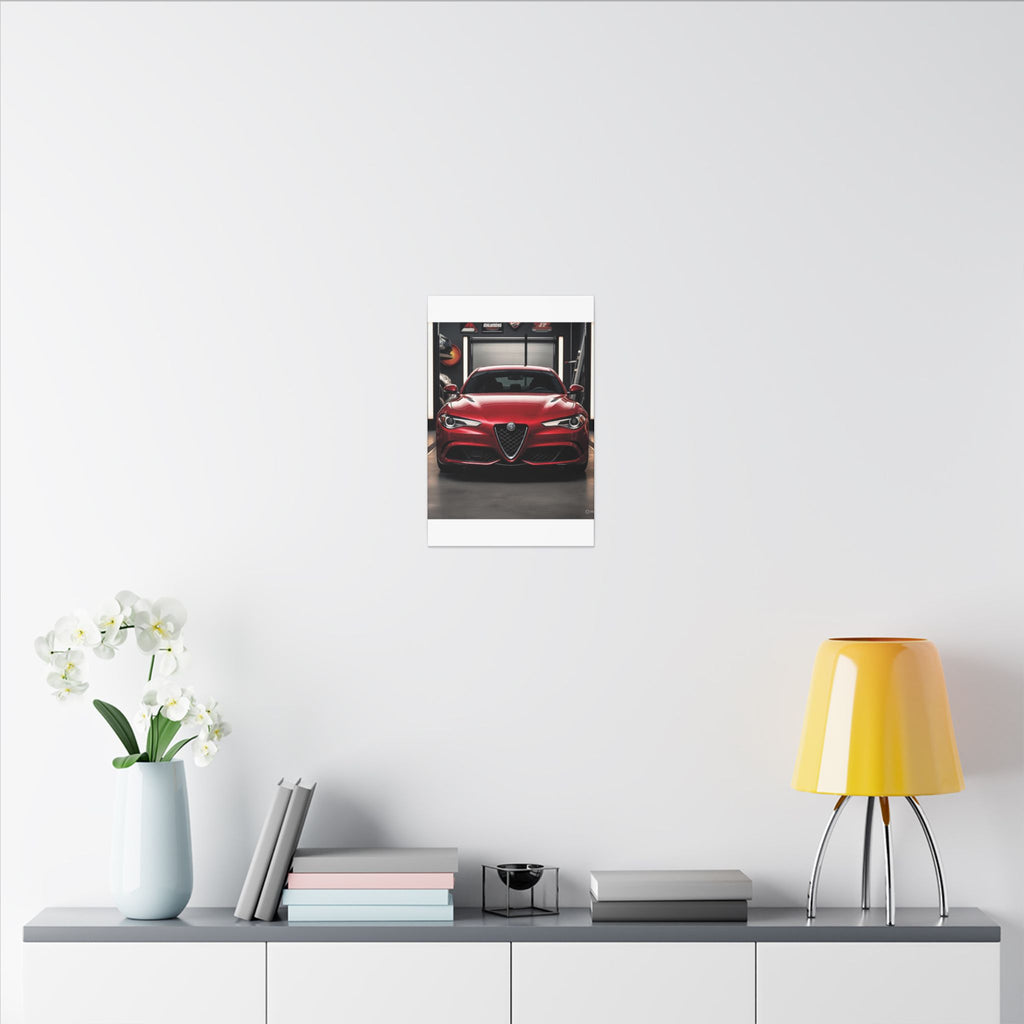 Alfa Romeo Giulia Front View Matte Canvas Wall Art — Stretched Car Photography Print
