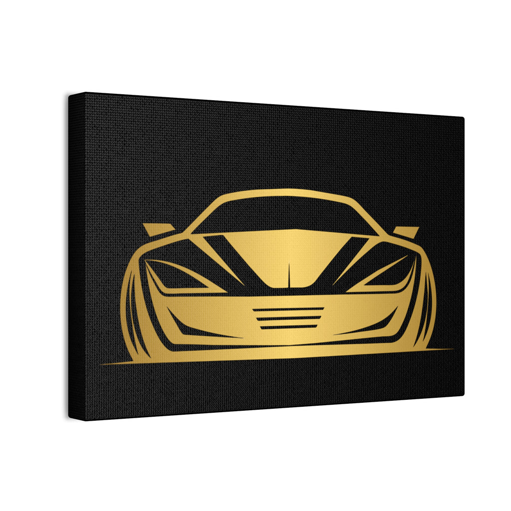 Gold Sports Car Canvas Print — Modern Automotive Wall Art