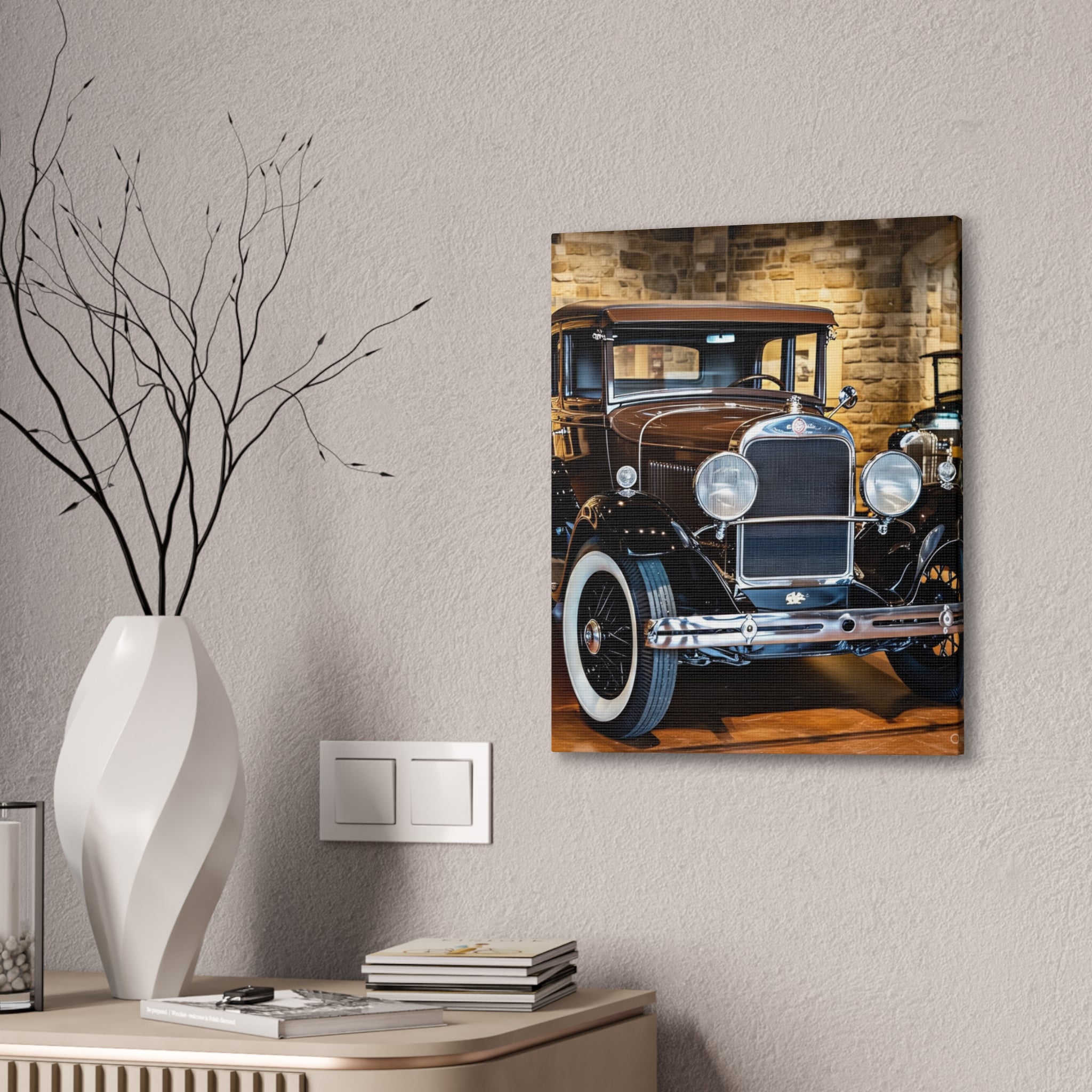 Vintage Classic Car Canvas Wall Art - Antique Auto Photography Print