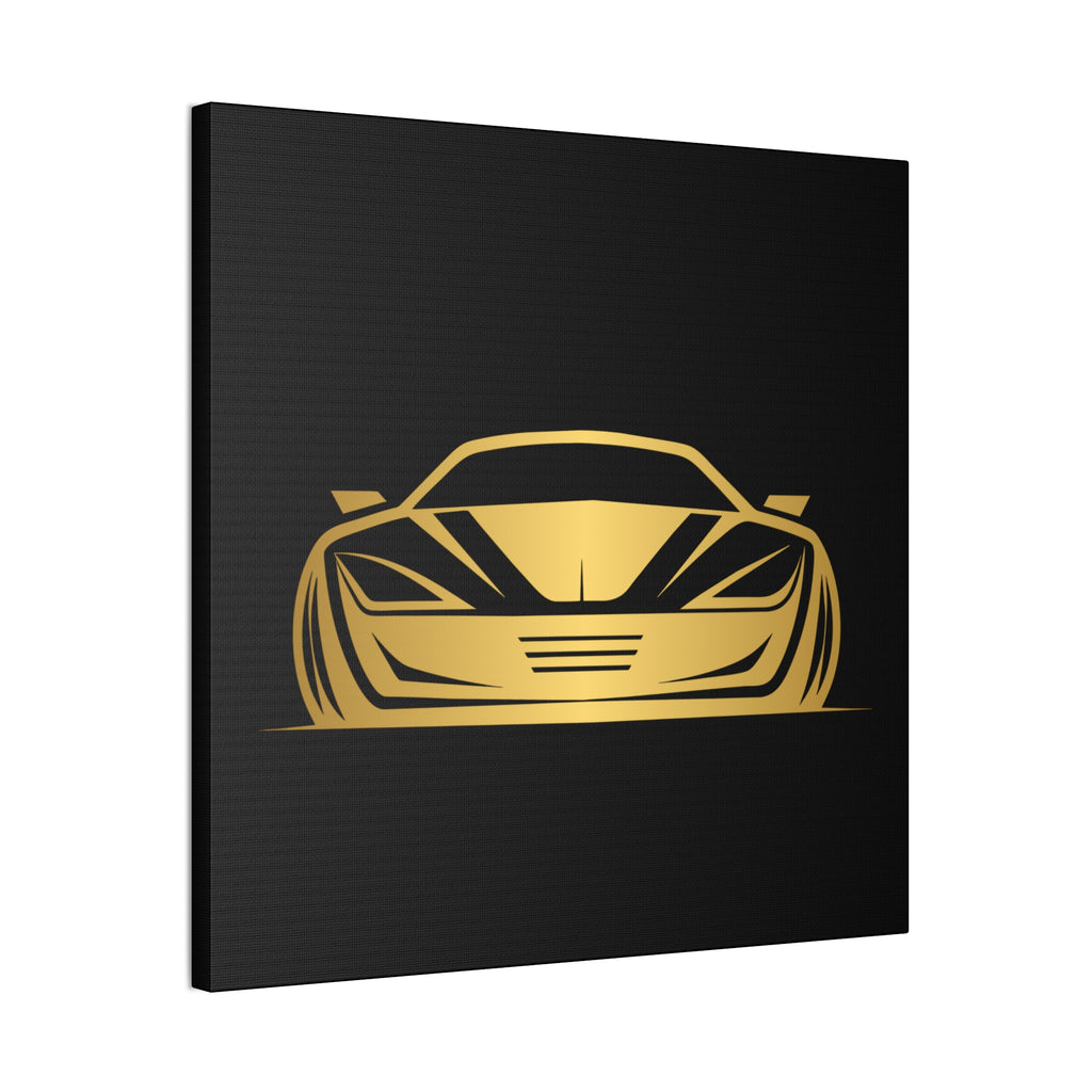 Gold Sports Car Canvas Print — Modern Automotive Wall Art