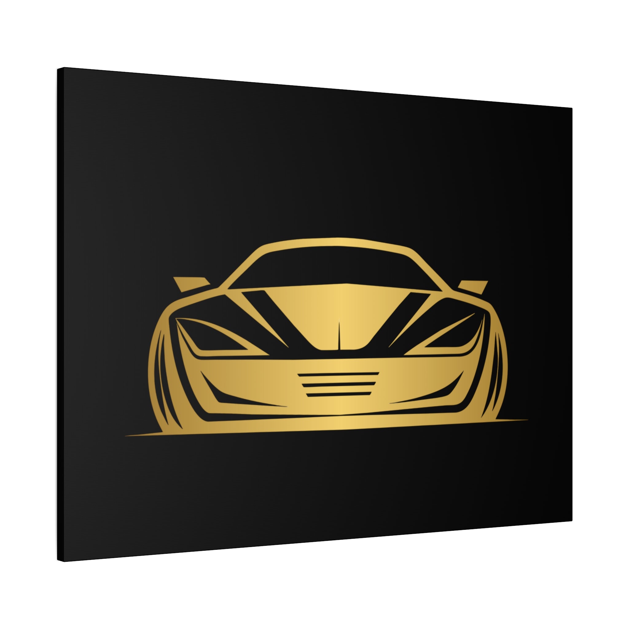 Golden Sports Car Canvas Print — Modern Automotive Wall Art