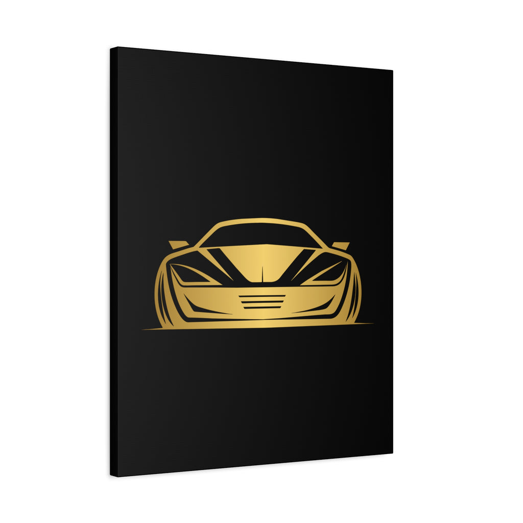 Golden Sports Car Canvas Print — Modern Automotive Wall Art