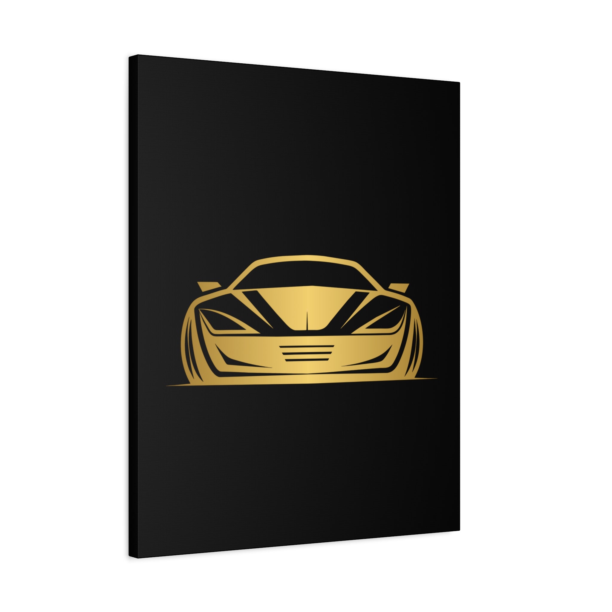 Golden Sports Car Canvas Print — Modern Automotive Wall Art