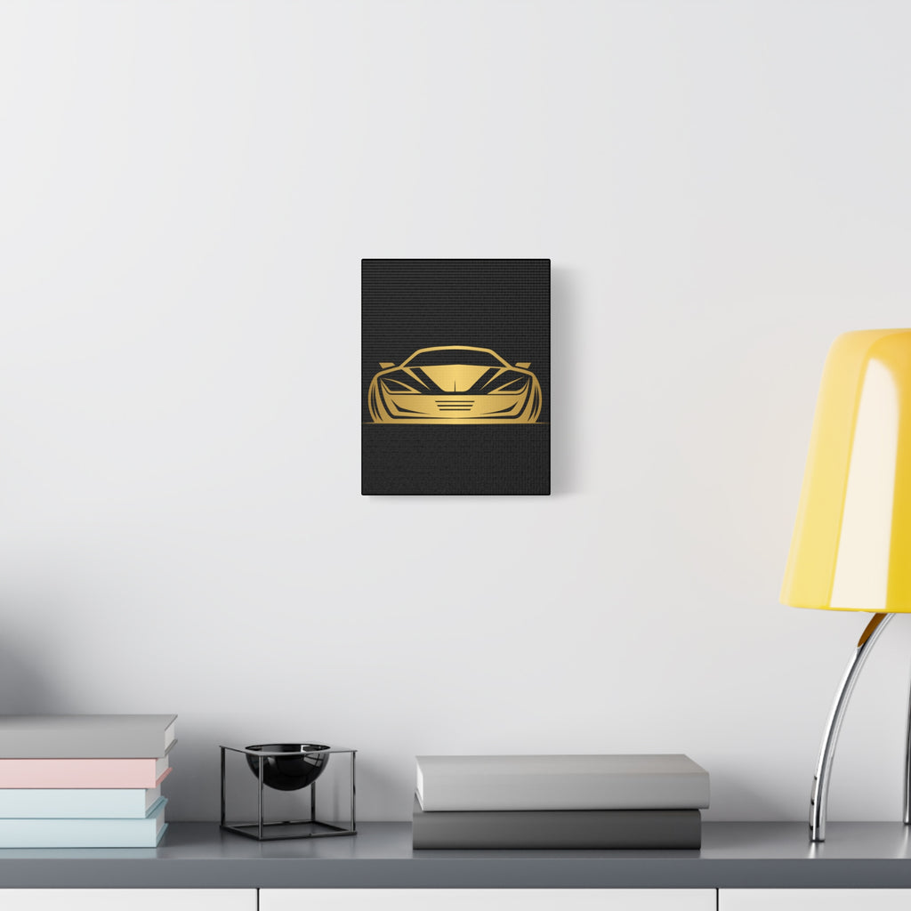 Golden Sports Car Canvas Print — Modern Automotive Wall Art