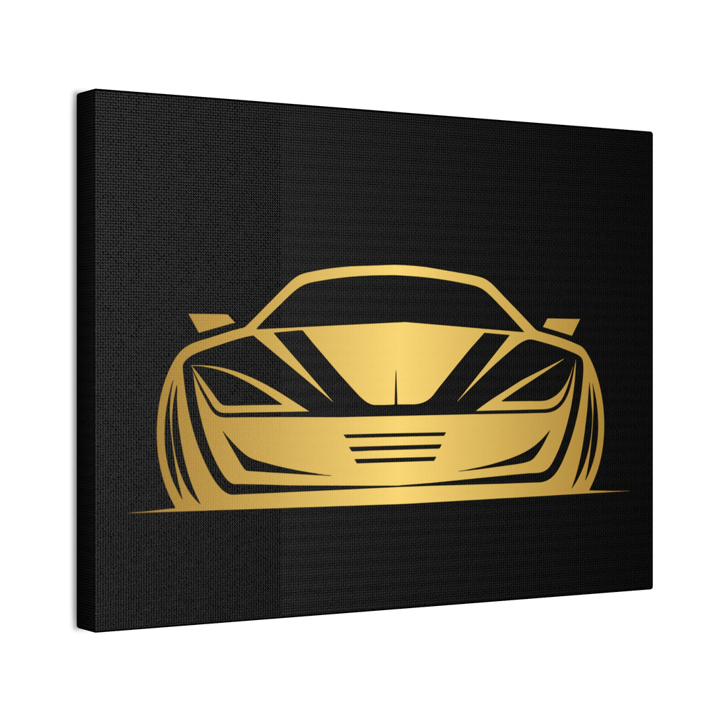 Gold Sports Car Canvas Print — Modern Automotive Wall Art