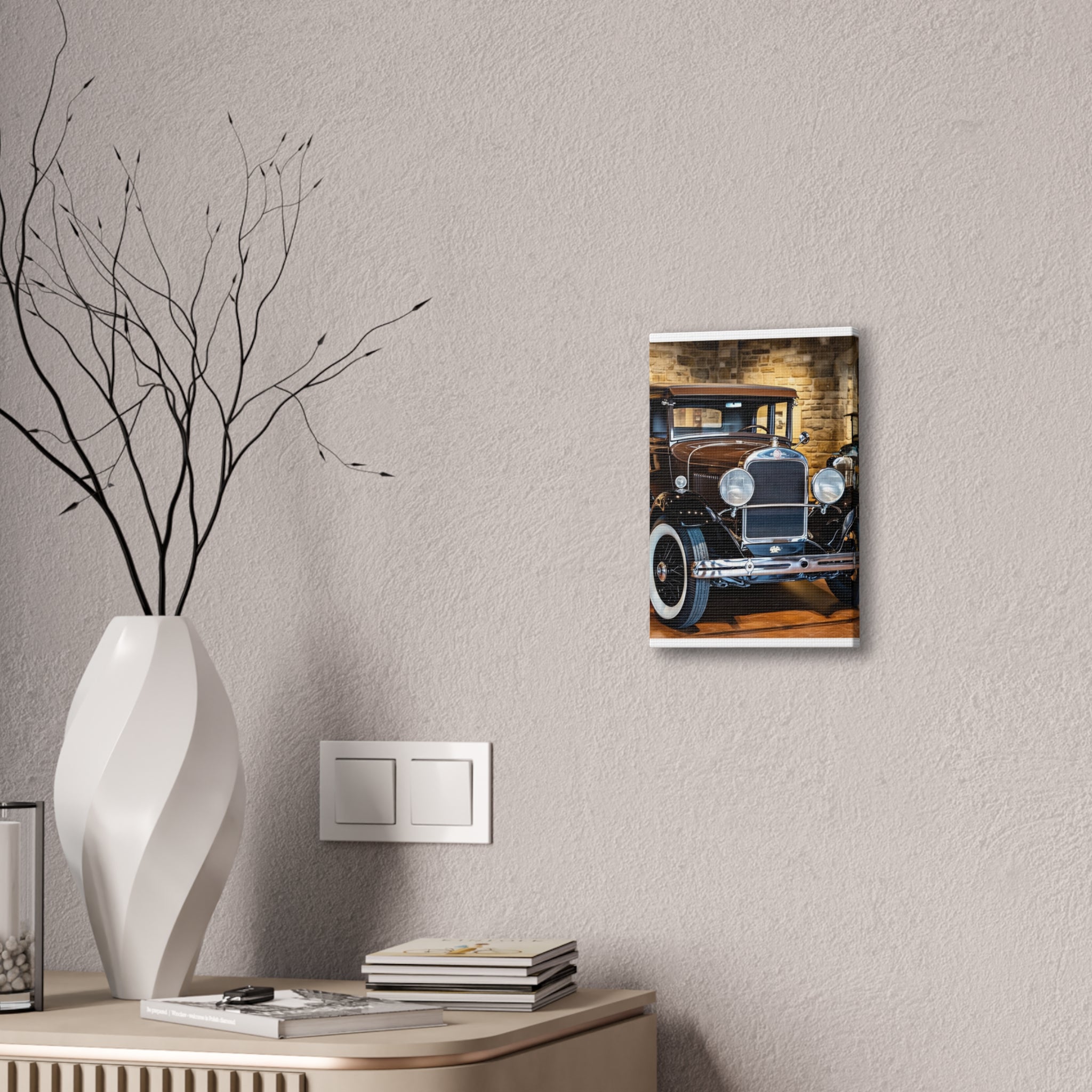 Vintage Classic Car Canvas Wall Art - Antique Auto Photography Print