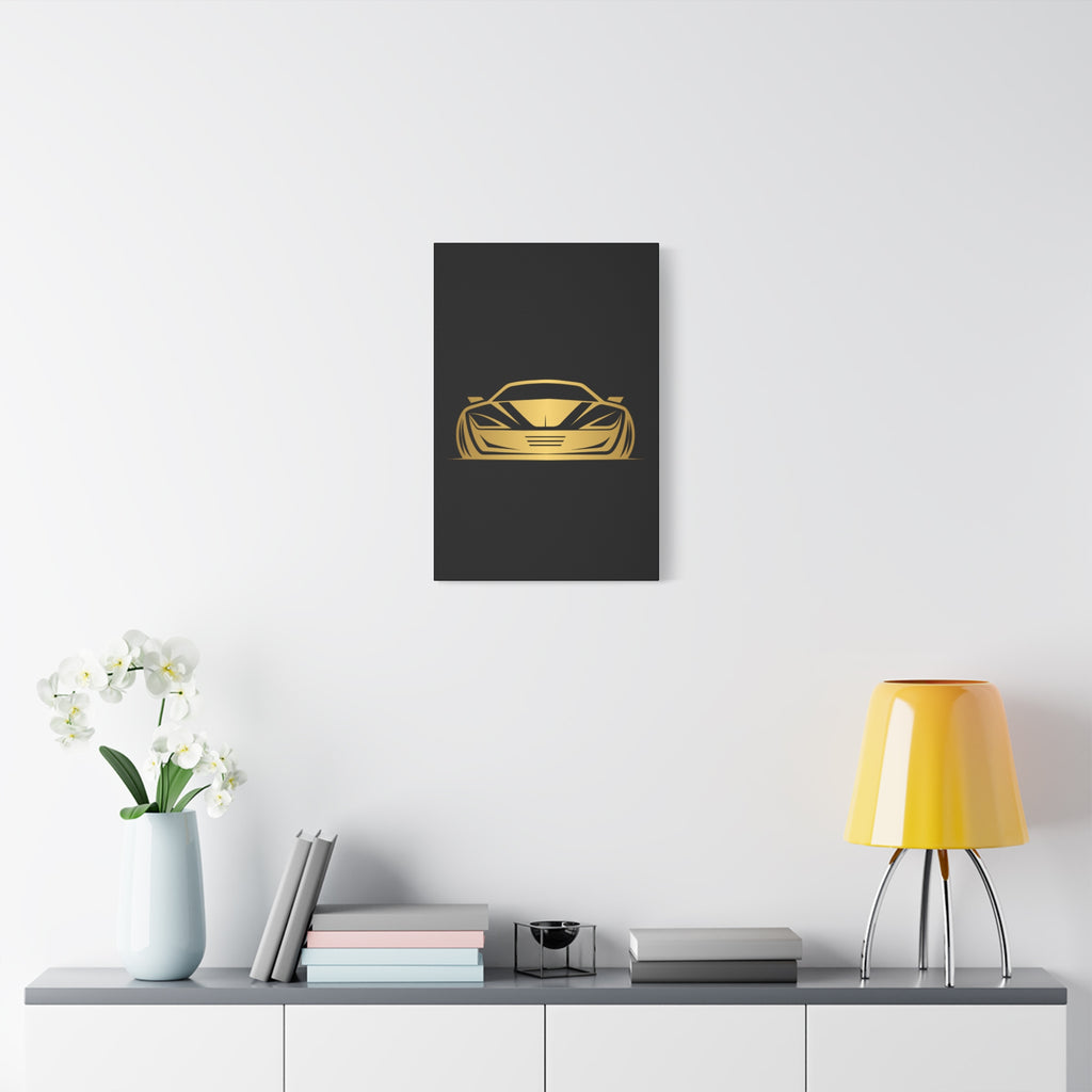 Golden Sports Car Canvas Print — Modern Automotive Wall Art