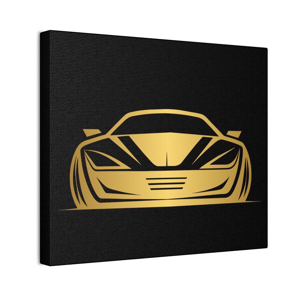 Gold Sports Car Canvas Print — Modern Automotive Wall Art