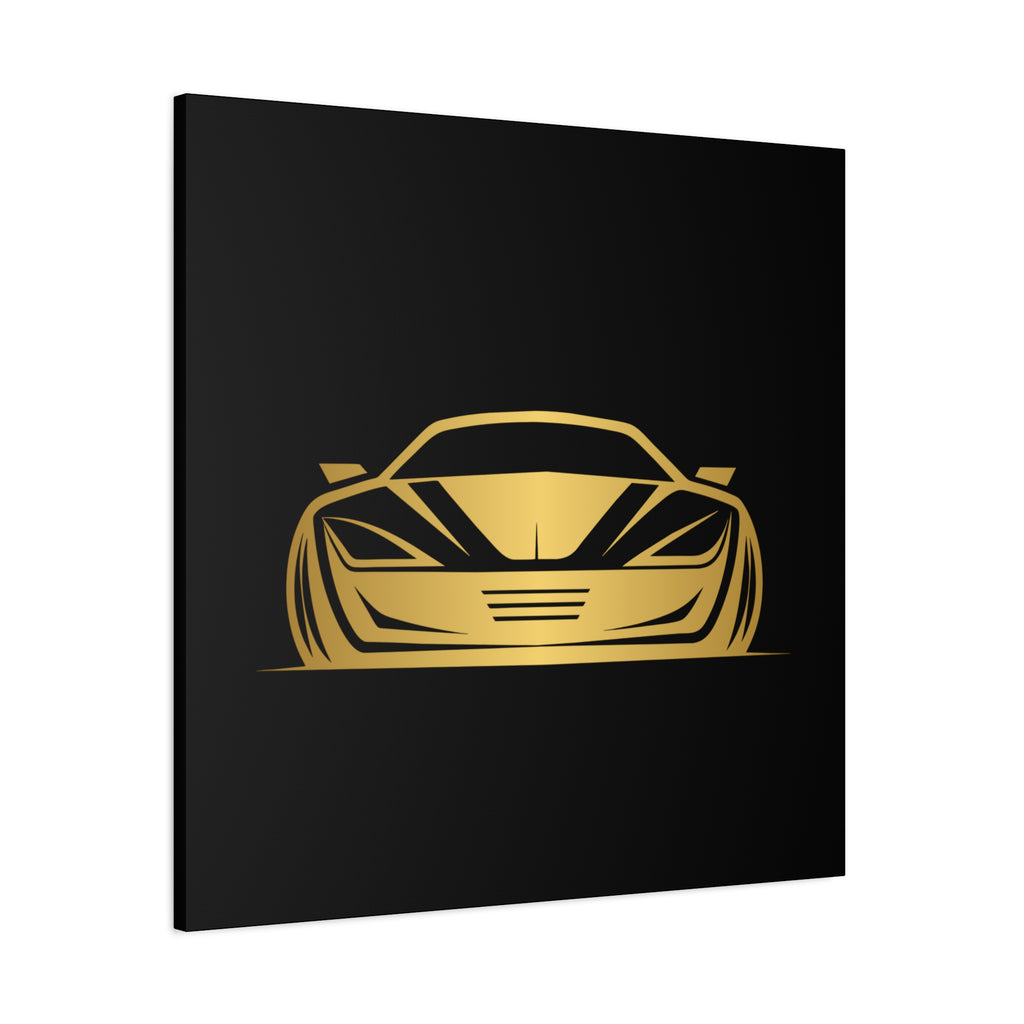 Golden Sports Car Canvas Print — Modern Automotive Wall Art