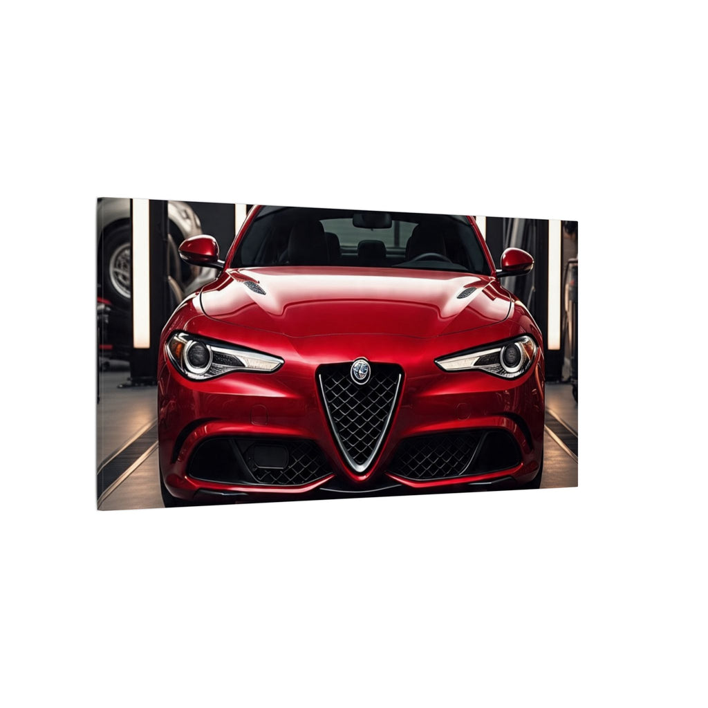 Alfa Romeo Giulia Front View Matte Canvas Wall Art — Stretched Car Photography Print