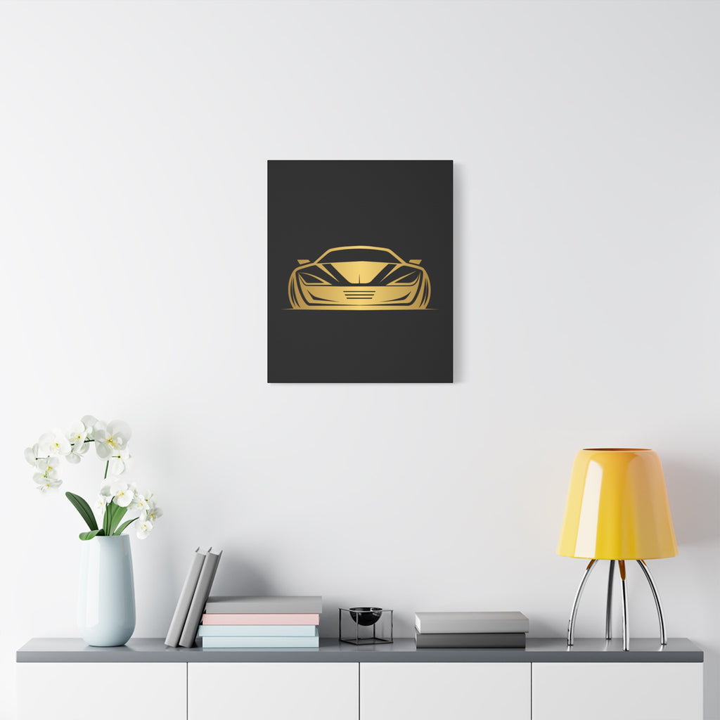 Golden Sports Car Canvas Print — Modern Automotive Wall Art