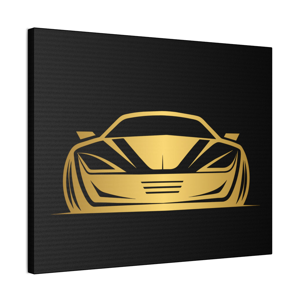 Gold Sports Car Canvas Print — Modern Automotive Wall Art