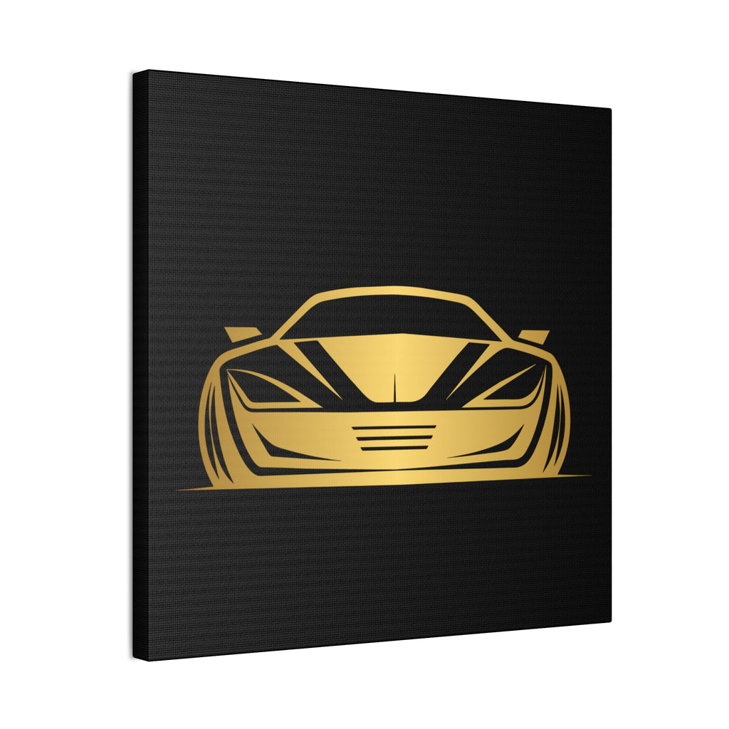 Gold Sports Car Canvas Print — Modern Automotive Wall Art