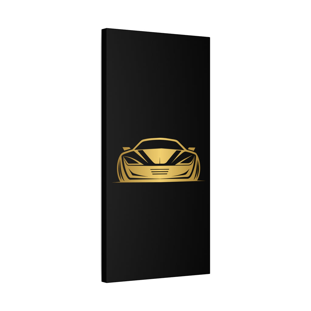 Golden Sports Car Canvas Print — Modern Automotive Wall Art