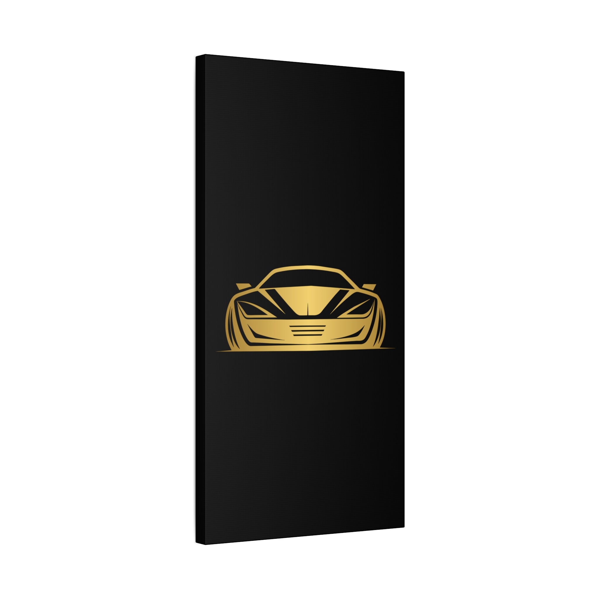 Golden Sports Car Canvas Print — Modern Automotive Wall Art