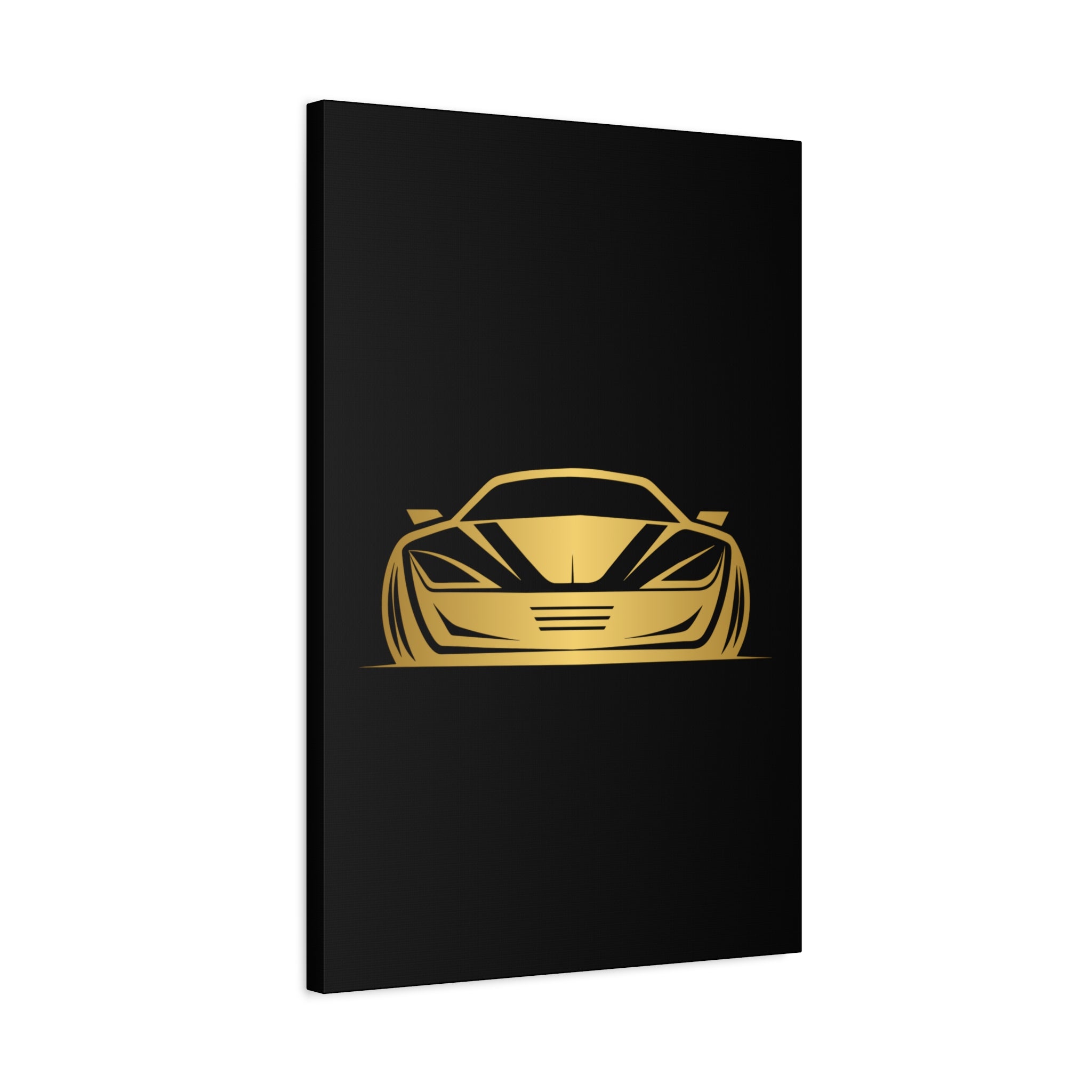 Golden Sports Car Canvas Print — Modern Automotive Wall Art