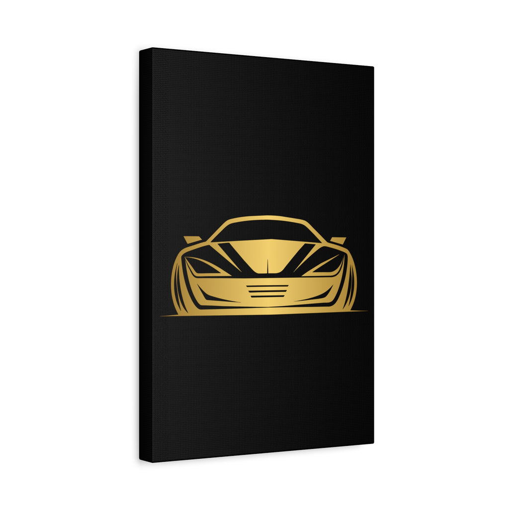 Golden Sports Car Canvas Print — Modern Automotive Wall Art