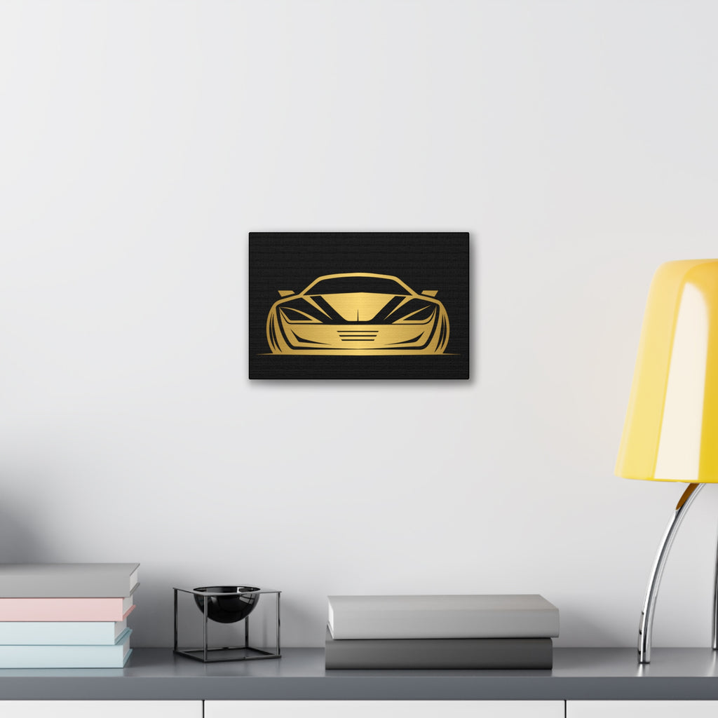 Gold Sports Car Canvas Print — Modern Automotive Wall Art