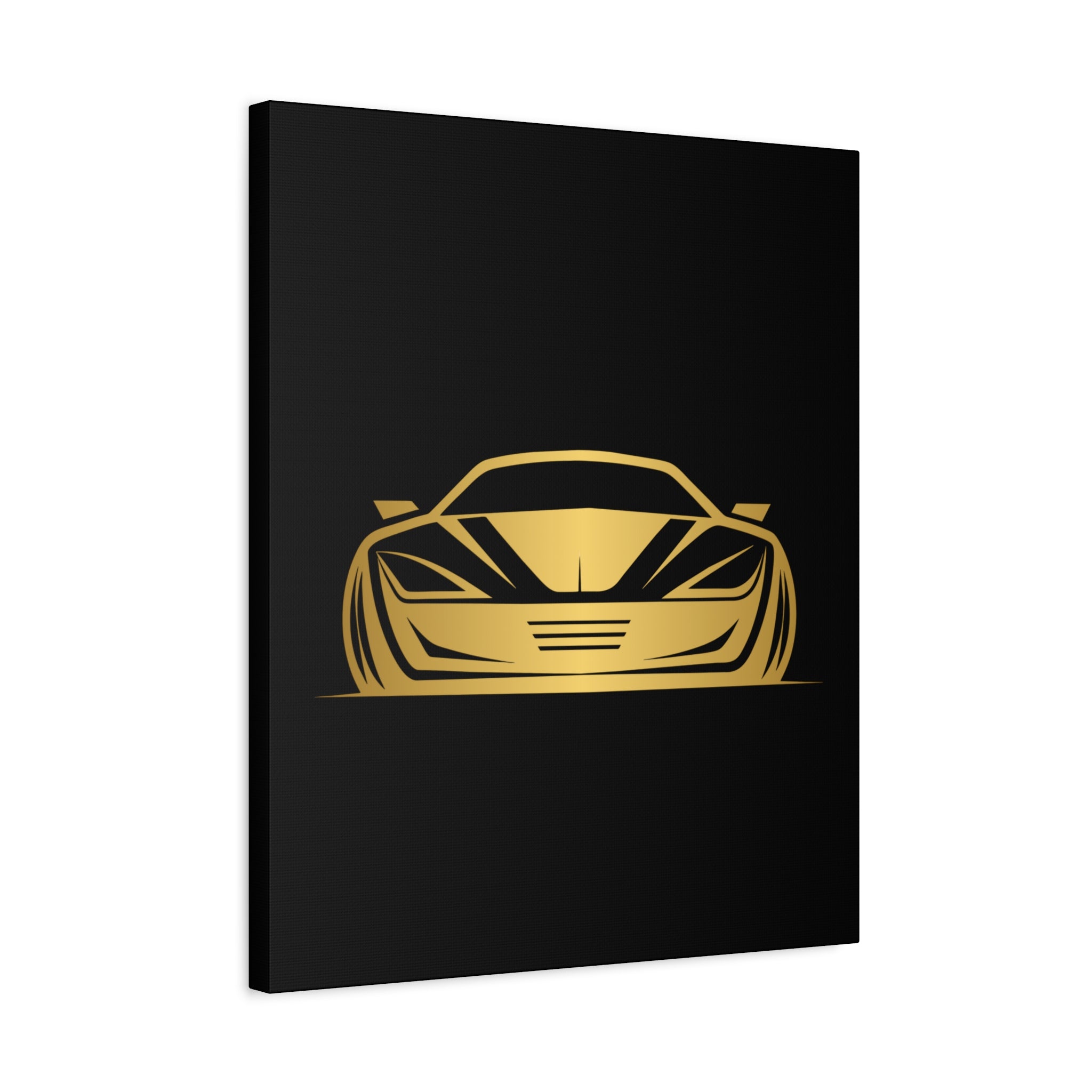 Golden Sports Car Canvas Print — Modern Automotive Wall Art