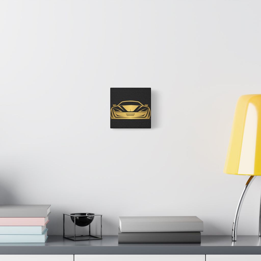Golden Sports Car Canvas Print — Modern Automotive Wall Art