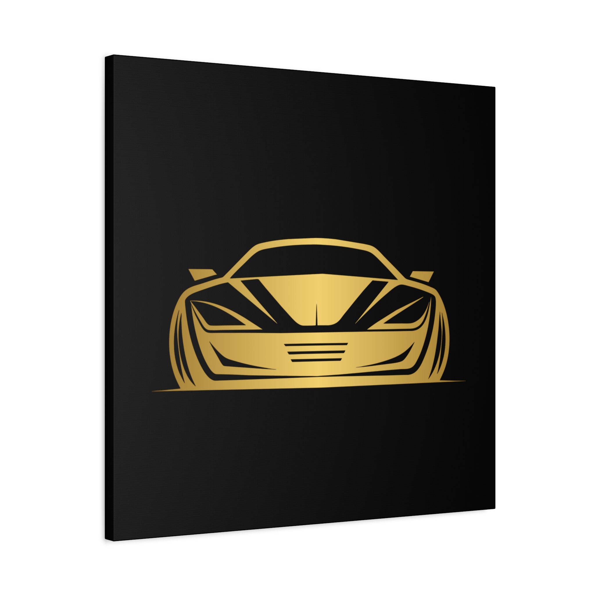 Golden Sports Car Canvas Print — Modern Automotive Wall Art