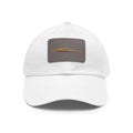 Leather Patch Dad Hat — Minimal Sunset Car Silhouette