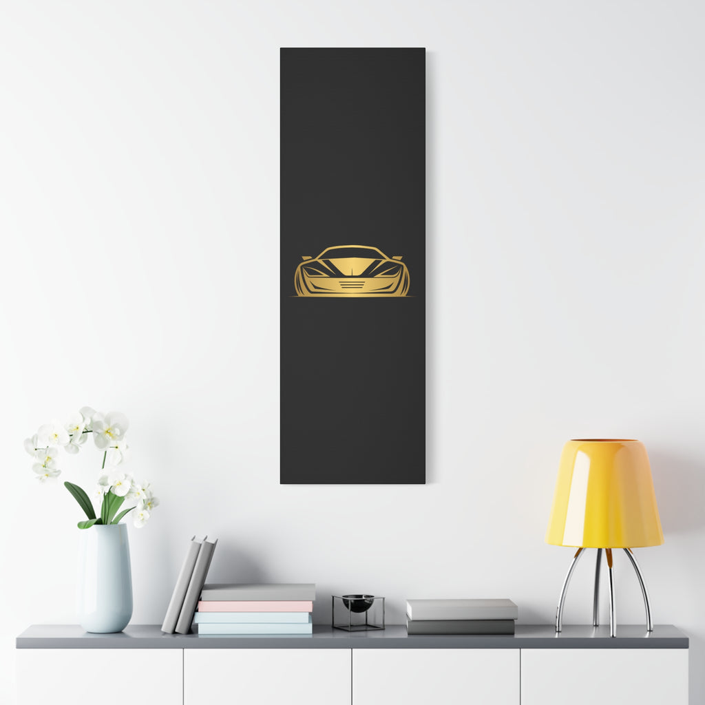 Golden Sports Car Canvas Print — Modern Automotive Wall Art