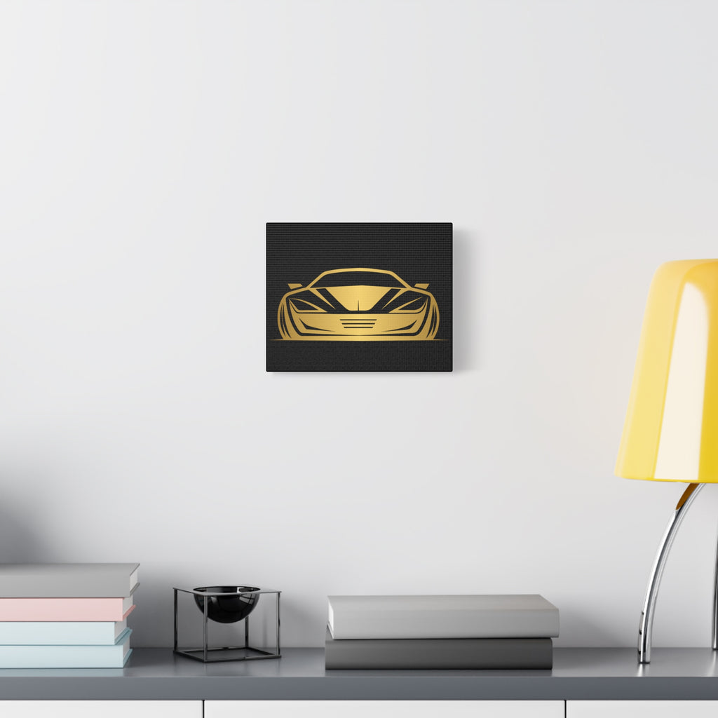 Golden Sports Car Canvas Print — Modern Automotive Wall Art