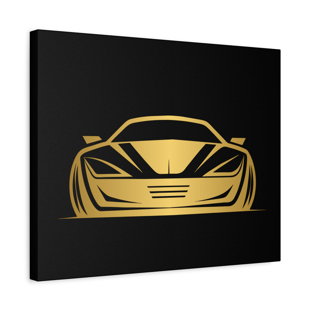 Golden Sports Car Canvas Print — Modern Automotive Wall Art