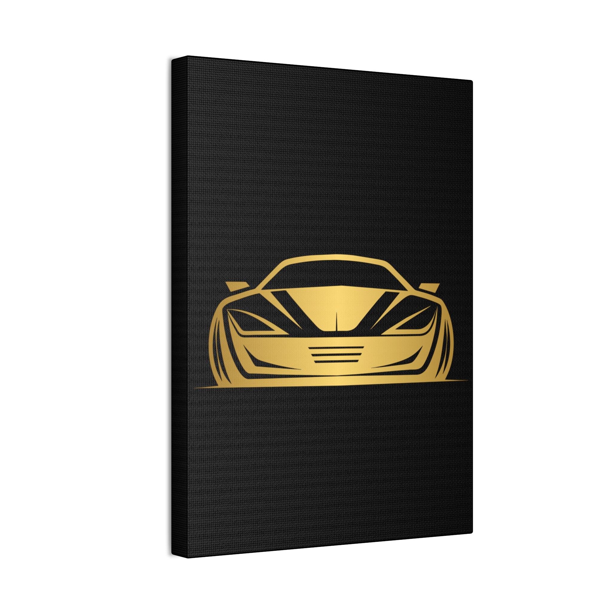 Gold Sports Car Canvas Print — Modern Automotive Wall Art