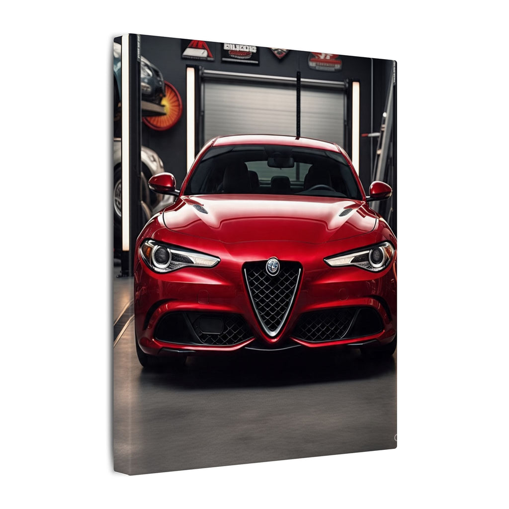 Alfa Romeo Giulia Front View Matte Canvas Wall Art — Stretched Car Photography Print