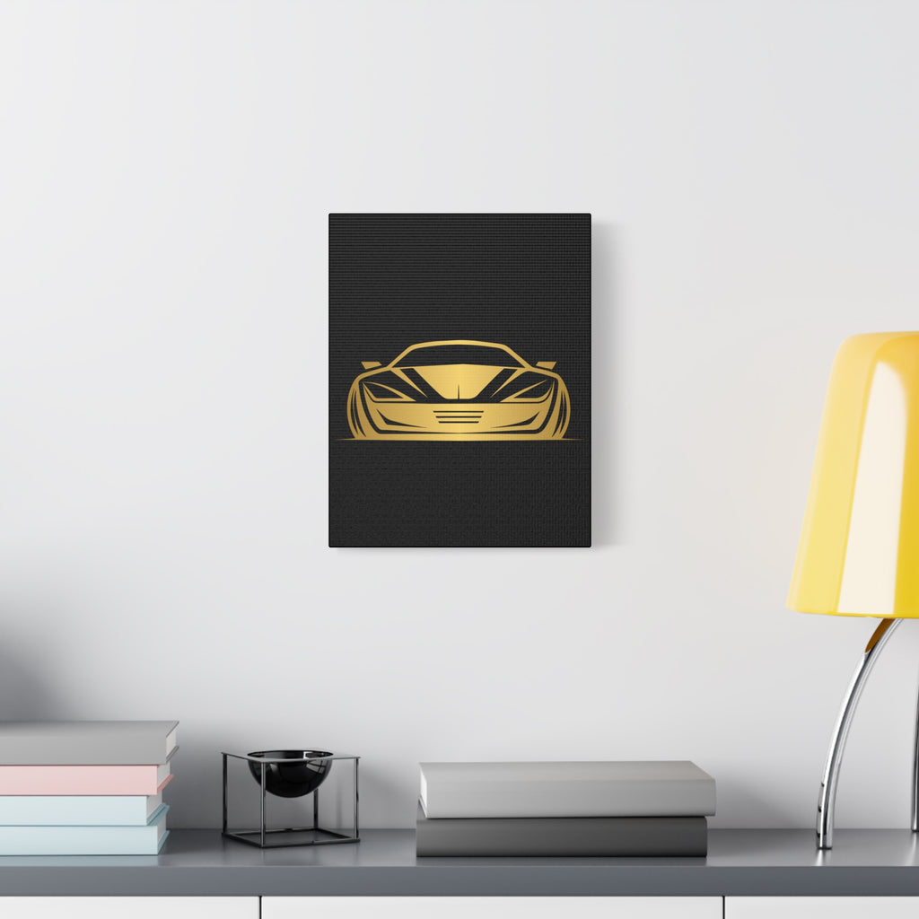 Golden Sports Car Canvas Print — Modern Automotive Wall Art