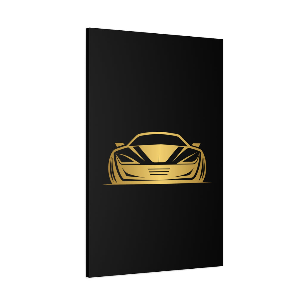 Golden Sports Car Canvas Print — Modern Automotive Wall Art