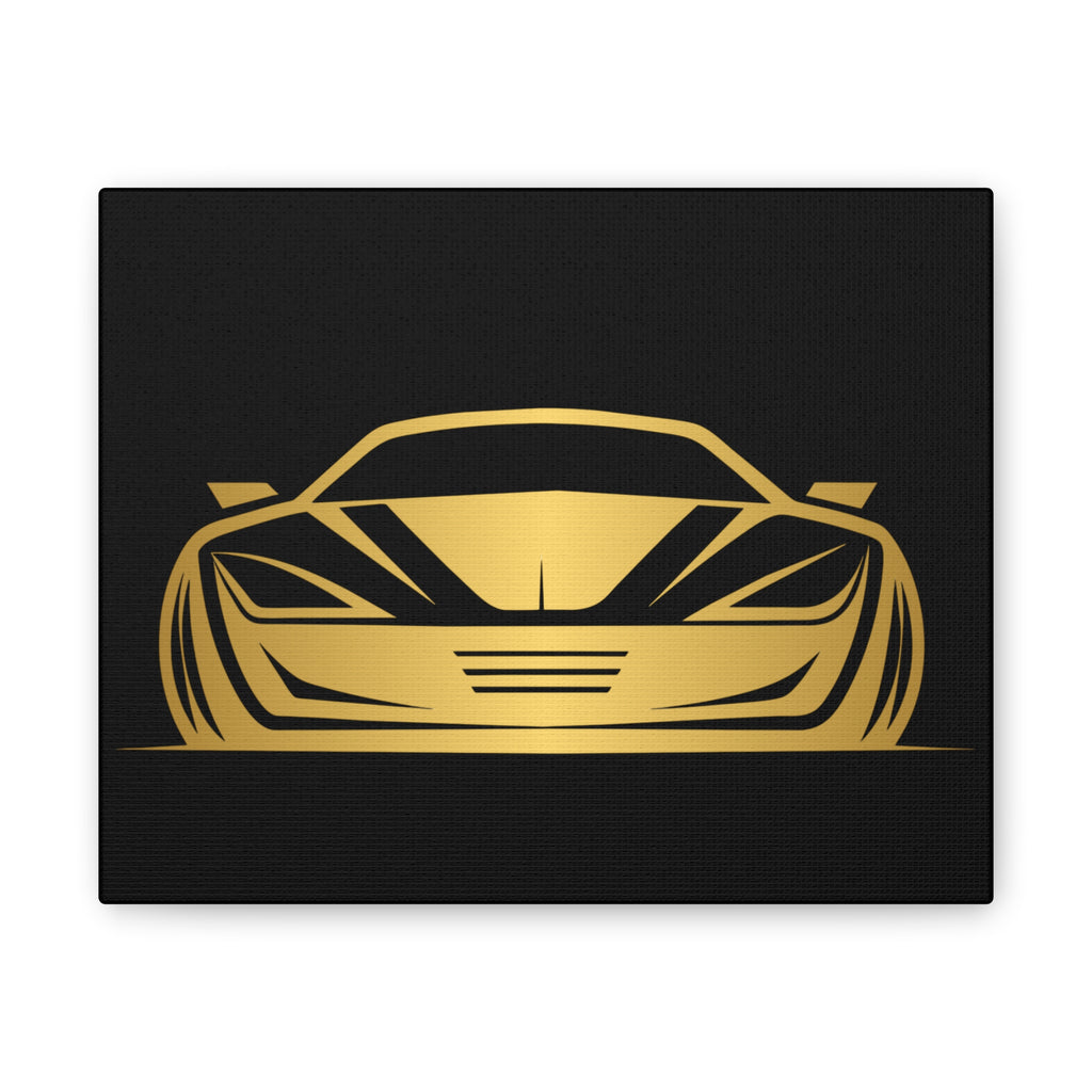 Gold Sports Car Canvas Print — Modern Automotive Wall Art