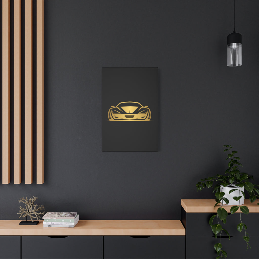 Golden Sports Car Canvas Print — Modern Automotive Wall Art