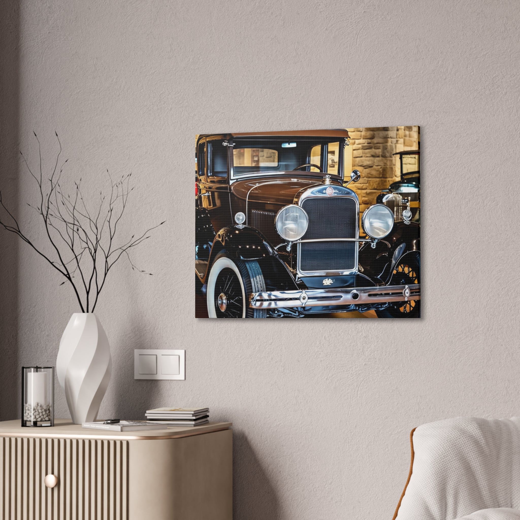 Vintage Classic Car Canvas Wall Art - Antique Auto Photography Print