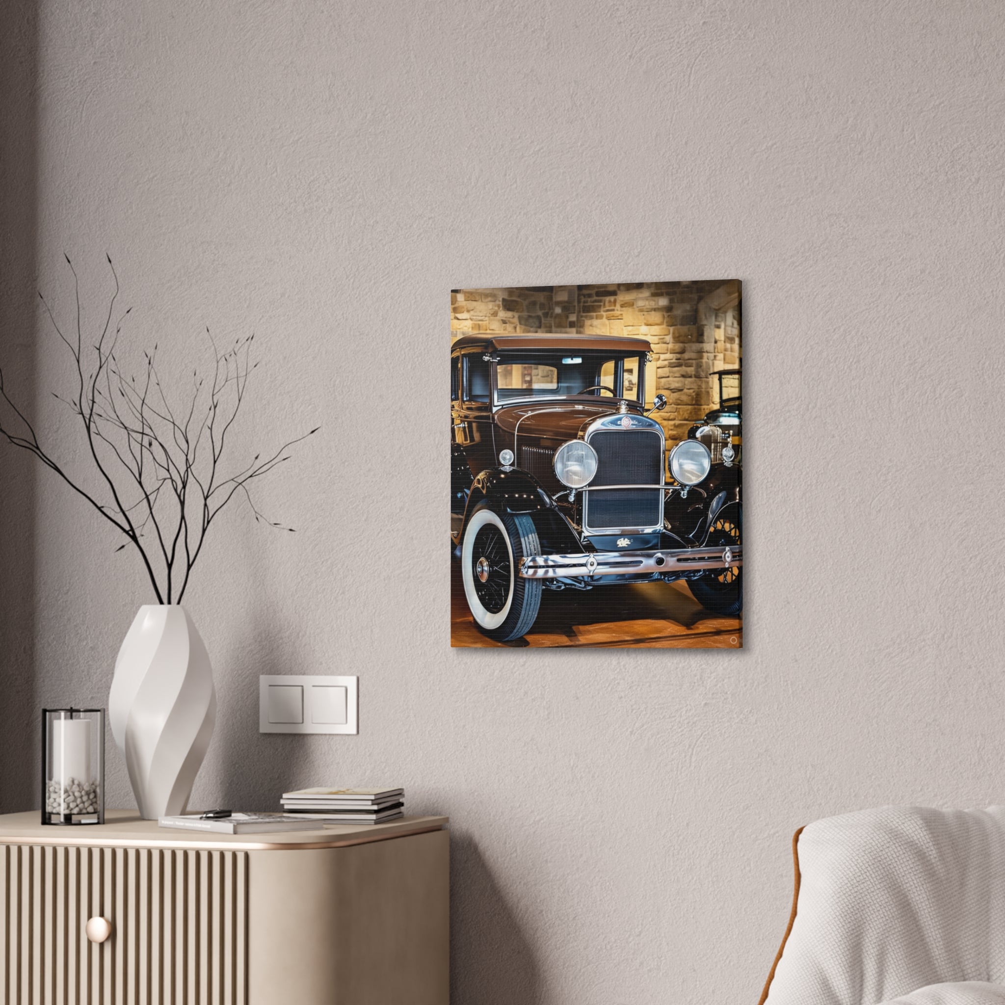 Vintage Classic Car Canvas Wall Art - Antique Auto Photography Print
