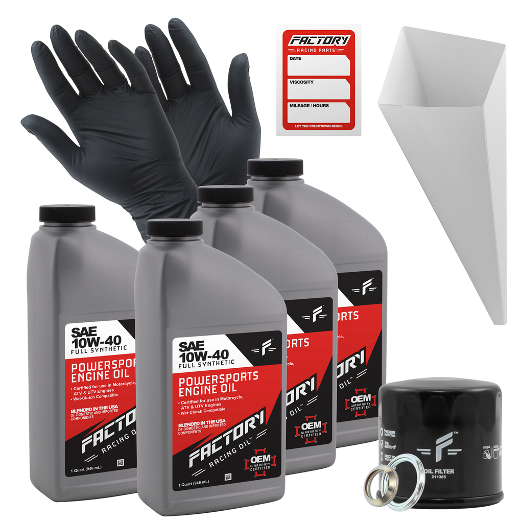 Oil Change Kit for Suzuki King Quad 400, VZR1800 VZR800 VZ1500 GSF1200 10W-40 Full Synthetic 4 Quart