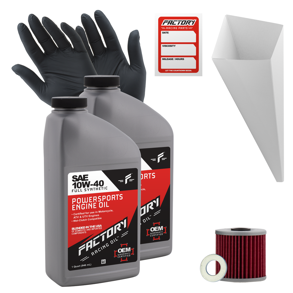 10W-40 Full Synthetic 2 Quart Oil Change Kit For Kawasaki KEF300 Lakota, KLF300 Bayou
