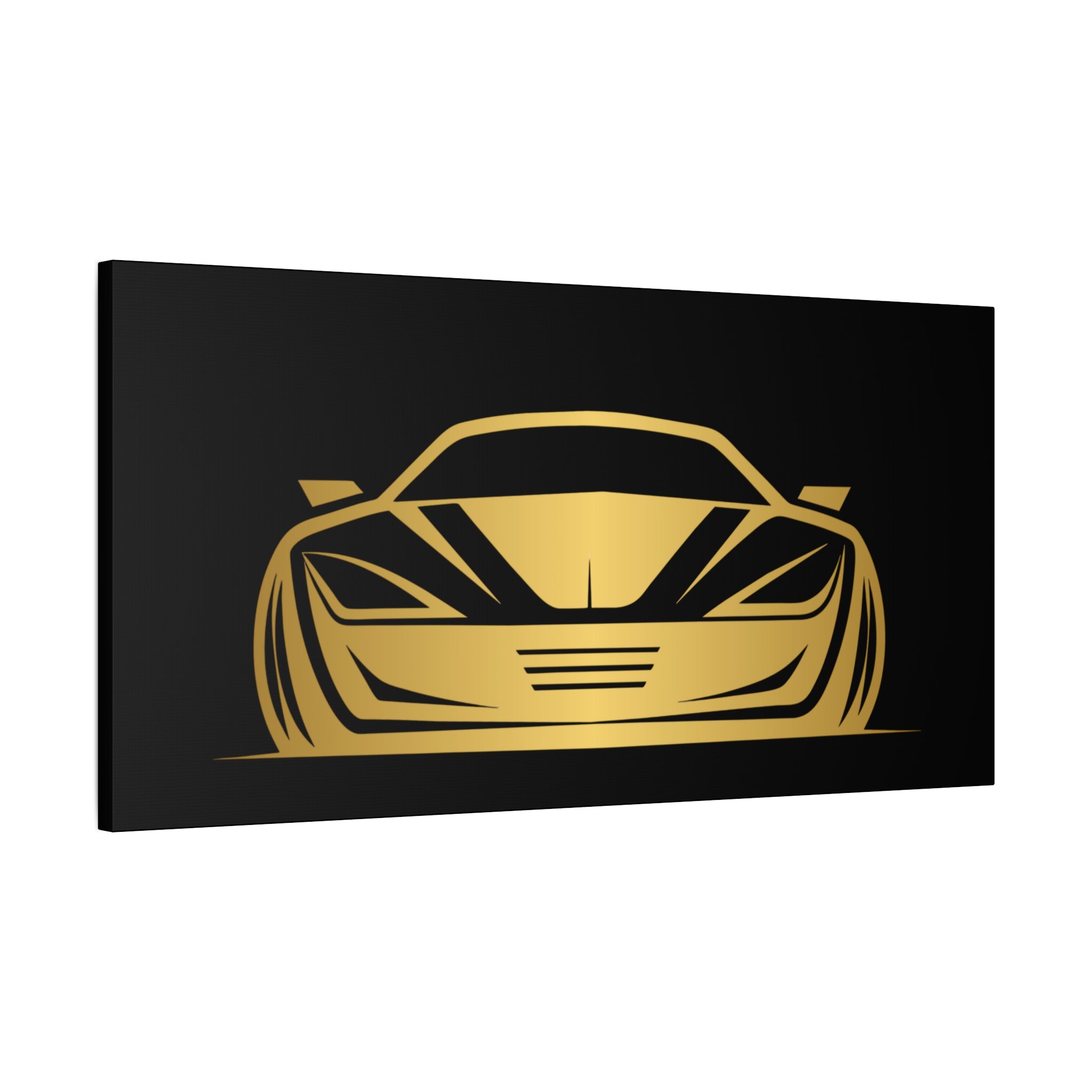 Golden Sports Car Canvas Print — Modern Automotive Wall Art