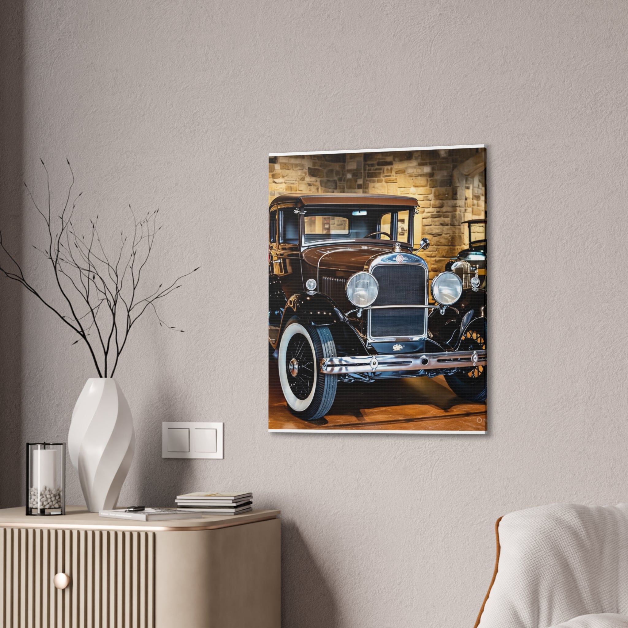 Vintage Classic Car Canvas Wall Art - Antique Auto Photography Print