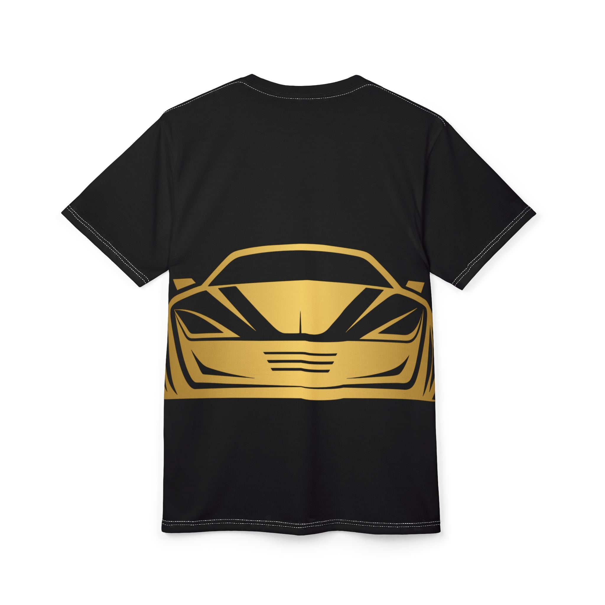 Sports Car Graphic Tee — Gold Supercar Front Print