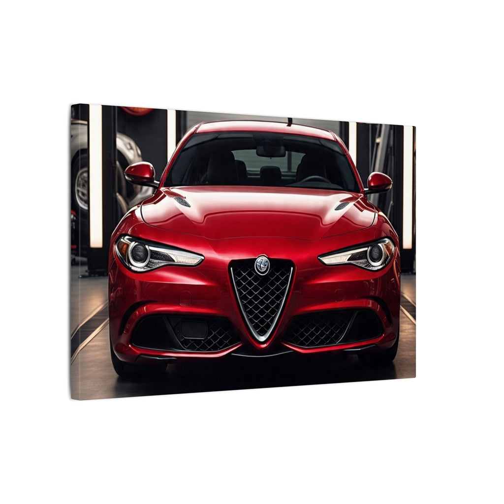 Alfa Romeo Giulia Front View Matte Canvas Wall Art — Stretched Car Photography Print