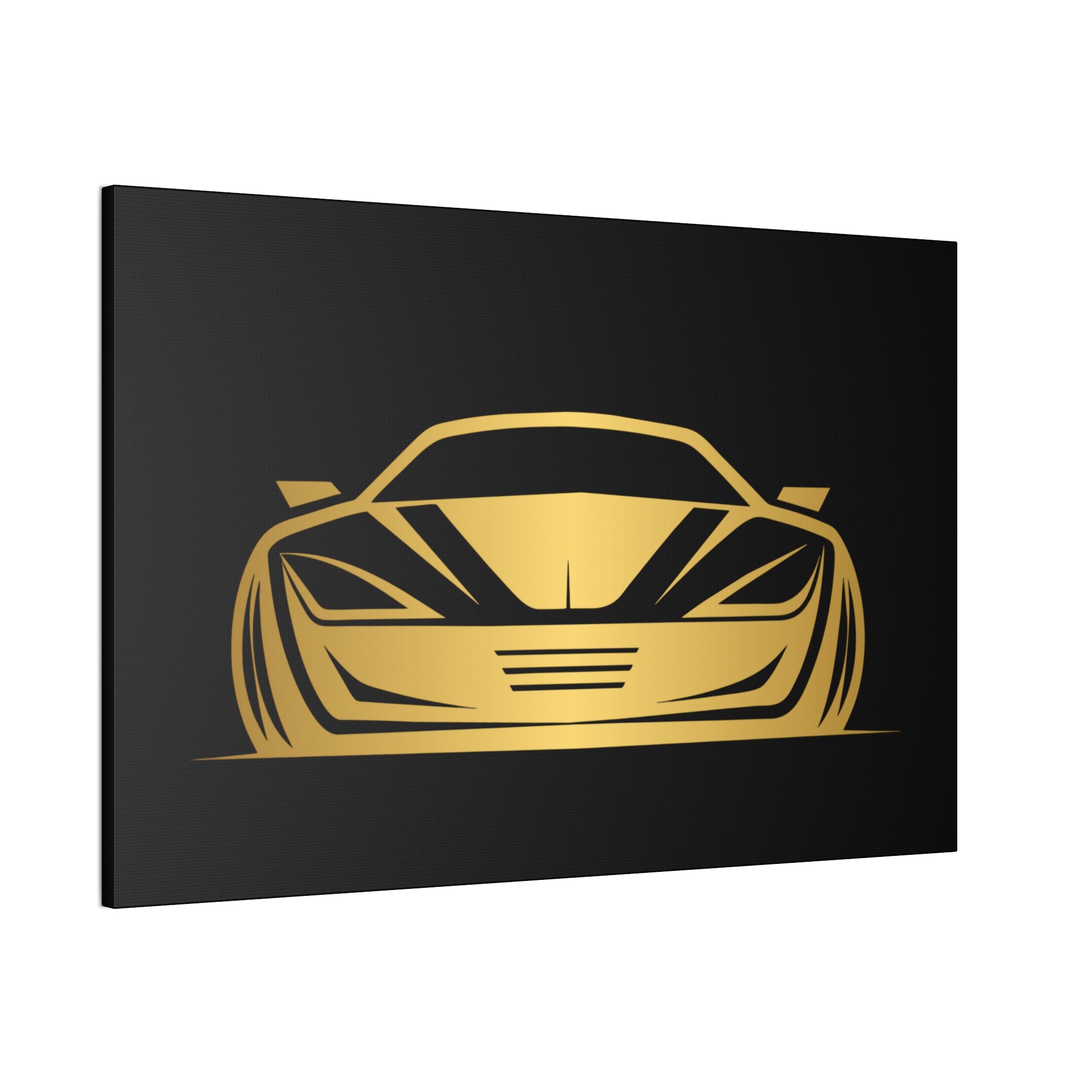 Gold Sports Car Canvas Print — Modern Automotive Wall Art