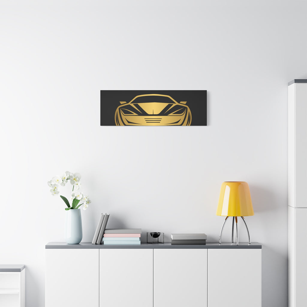 Golden Sports Car Canvas Print — Modern Automotive Wall Art