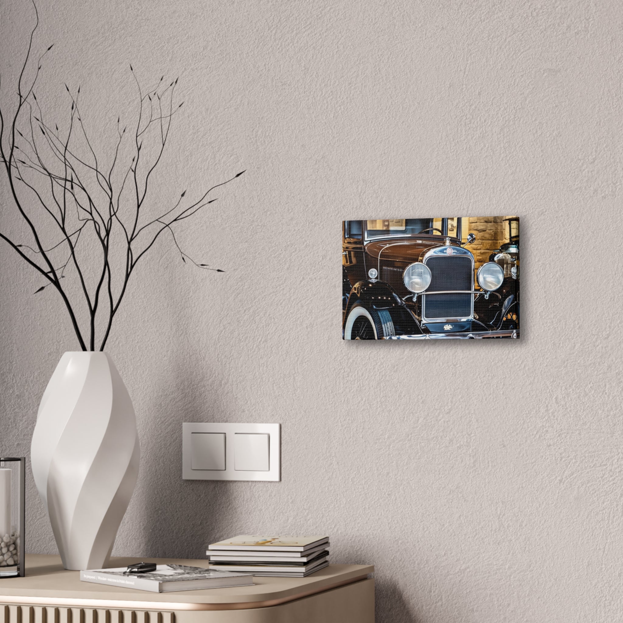 Vintage Classic Car Canvas Wall Art - Antique Auto Photography Print