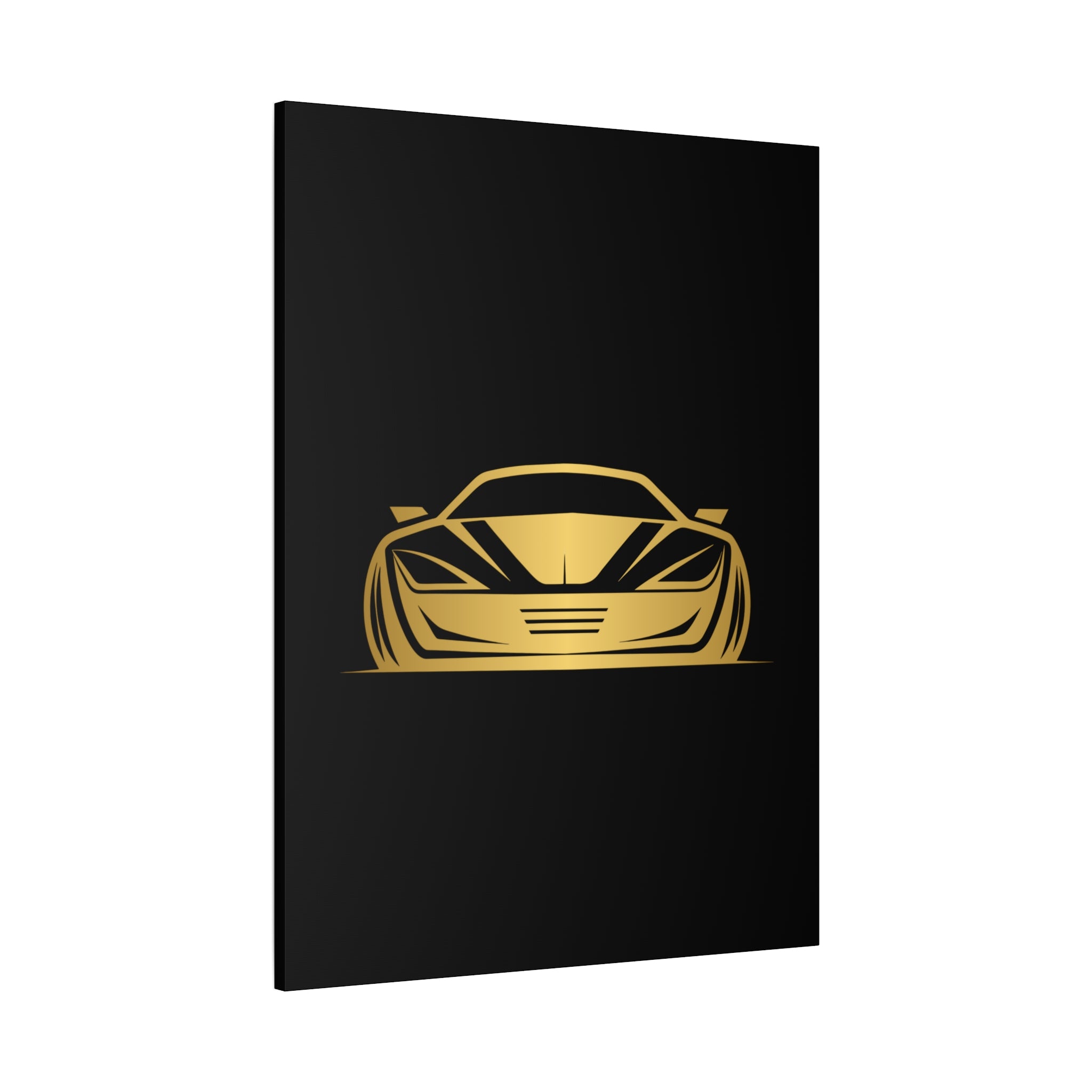 Golden Sports Car Canvas Print — Modern Automotive Wall Art