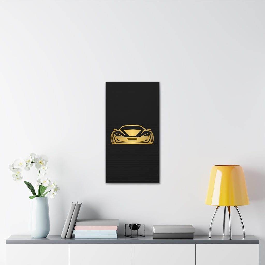 Gold Sports Car Canvas Print — Modern Automotive Wall Art