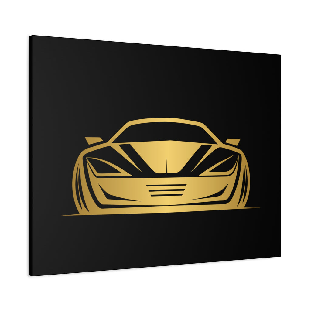 Golden Sports Car Canvas Print — Modern Automotive Wall Art